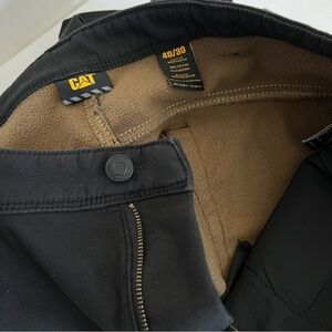 CAT Caterpillar Fleece Lined Canvas Work Pants Straight Leg Stretch Size 40/30